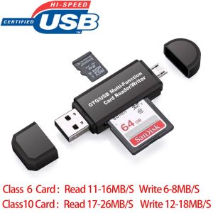 Local Delivery 2 IN 1 Multifunction USB Memory Card Reader High Speed Micro USB OTG to USB 2.0 Card Adapter SD TF Android