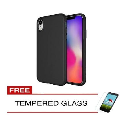 SOFTCASE IPHONE XR FREE TEMPERED GLASS SOFT CASE SLIM BLACK