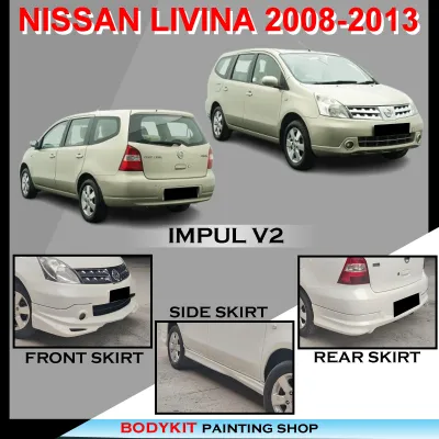 NISSAN GRAND LIVINA 2008-2013 IP-2 IMPUL-2 STYLE FULLSET SKIRTING (FRONT SKIRT SIDE SKIRT REAR SKIRT) PU GETAH BODYKIT