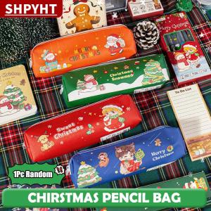[COD] SHPYHT TOY Kawaii Christmas Pencil Case Cartoon Large Capacity Pencil Storage Bag School Stationery Supplies Cute Xmas Gifts