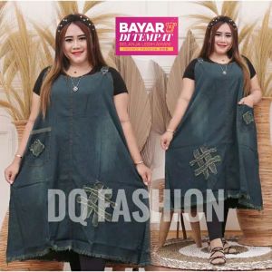 Overall Jeans Jumbo 3XL LD 130cm Overall Jumbo Murah Deqi Jumpsuit Baju Kodok Terbaru
