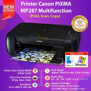 Printer Scan Copy Canon Pixma MP287 Kosongan PG810 CL811