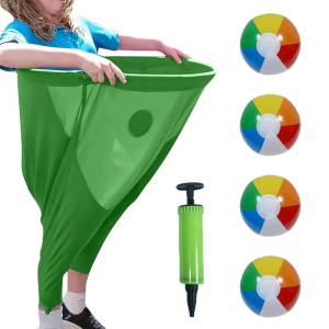 Entertainment Throwing Game Giants Elastic Pants Kid Adult Granny Pants Yard Game with 4 Balls and Air pumps Party Game