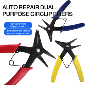 Multi-purpose Circlip Pliers Multi-function Two-in-One Dual-Purpose Circlip Pliers Internal and External Bending Spring Disassembly and Assembly Circlip Pliers Internal and External Calipers多用卡簧钳