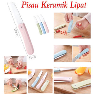 Pisau Keramik Lipat Pisau Dapur Mini Lipat Pemotong Buah Sayur Multifungsi