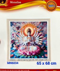 Tranh thêu chữ thập Quan Âm thiên thủ thiên nhãn MN6041 + MN6034 + VS8006 (tranh thêu kín) - nhiều kích thước