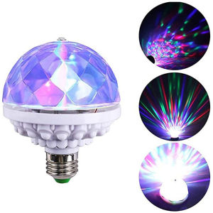 Jmax 6W Rotating Crystal Magic Ball RGB LED Stage Light Bulb E27 Lamp for Disco Party DJ Christmas