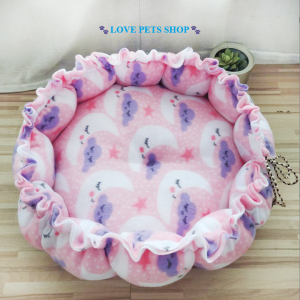 Thảm nằm kiêm ổ nệm cho Chó Mèo hình tròn có dây rút (mẫu mới) - Love Pets Shop
