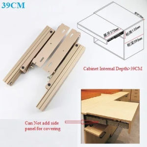 2025Heavy Aluminum Pull Out Buffered Soft Slide Rail Supporting Bracket For Furniture Table Top Conceal Folding Leaf Extension