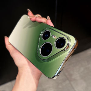 Gradient Color Skin Feeling Shockproof Phone Case For Huawei Pura 90 80 70 Pro Luxury Plating Frame Camera Protection Fundas