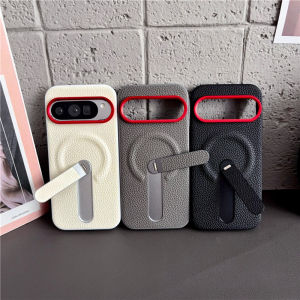 For Google Pixel 11 Pro XL Case Luxury lychee pattern Skin Stand Protective Back Cover For Pixel 11 10 9 Pro XL Shell