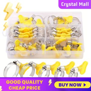 COD [Free Shipping] Universal 48-Piece Hose and Pipe Clamp Set with Adjustable Worm Gear for Plumbing Automotive and Fuel Line Fixing