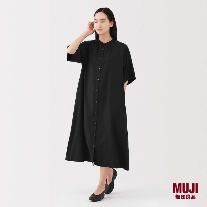 MUJI Ladies Lyocell Blended 1/2 Sleeve Dress Lazada Singapore