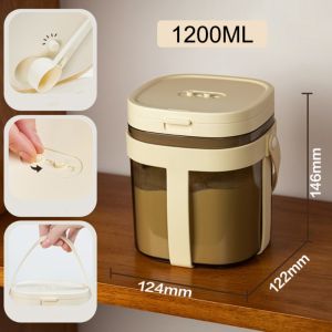 ADDO UV-Resistant Handheld Sealed Jar with Scoop Stackable Food Sealed Box Portable Moisture-proof Storage Container