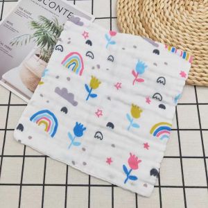【25*25cm】1 pcs 6 Layers Soft Baby Cotton Towel Washcloth Gauze Newborn Burp Cloth Lampin Kids Towel