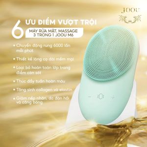 Máy rửa mặt massage JOOU M6 - 3 trong 1 Sợi Silicon siêu mềm mại làm sạch sâu gấp 10 lần - Công Nghệ Nhật Bản