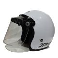 Helm bogo jpn arc retro putih kaca datar flat visor. 