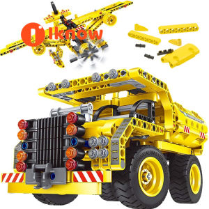 I know STEM Building Toy for Boys 8-12 - Dump Truck or Airplane 2 in 1 Construction Engineering Kit (361pcs) Best Gift for Kids Age 6 7 8 9 10 11 12+ Years Old