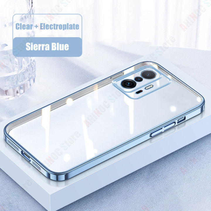 BORYA Silicone Cover per Xiaomi 11T Pro 5G/Xiaomi 11T 5G, Trasparente Ultra Sottile Antiurto Morbida Setoso TPU Bumper Custodia, Elegante Colorato Gradiente Antigraffio Case, Rosa/Oro