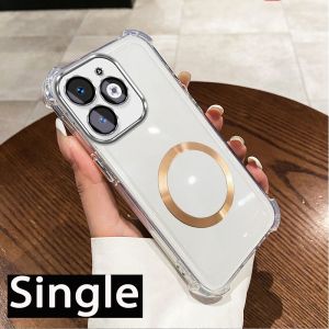 Case for itel S23 Plus s23 5g phone casing Soft shell silicone shock absorber cover transparent shell shiny magnetic suction ring with rope SJSKJSQ01