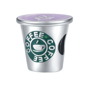 BAMOER Authentic 925 Sterling Silver I love Cafe Time Coffee Cup Charm for Original Silver Bracelet & Bangle DIY Jewelry SCC1545