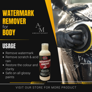 STRONG WATERMARK REMOVER for CAR BODY Removes watermarks scratches acid rain restores color and clarity safe on all glossy paints.100ml