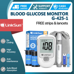 Linkssun G-425-1 Thiết bị theo dõi đường huyết mét 50/100 cái que thử & 50/100 cái lancets glucometer Kit xét nghiệm đường huyết giám sát Bộ