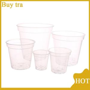 [Buytra] Round Planter Pot Orchid Nursery Container Planter Container Transparent Orchid Container Round Starting Pots