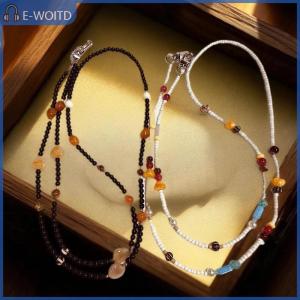 【E-WOITD】 สายคล้องโทรศัพท์มือถือลูกปัดย้อนยุคอเนกประสงค์สำหรับ iPhone Xiaomi