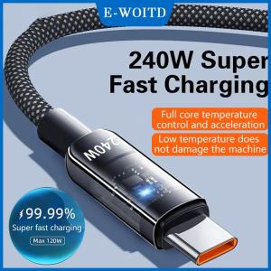 【E-WOITD】 240W USB Type C Cable Fast Charging Cable For Laptop Tablet IPhone 16 15 Samsung Xiaomi 15 Huawei Phone USB C Charger Cord 1m 2m