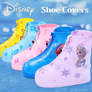 Disney Waterproof Shoe Covers for Kids Cartoon Cute Reusable Rain Boots Over Shoes with Zipper No-Slip Shoe Protectors with Reflector