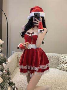 U Gonna S Giáng Sinh Quần Áo Ngủ Cho váy nữ Màu Đỏ Không Tay nâng Đồ Lót Quần Áo Ngủ Thời Trang 2025 Mới Thiết Kế Đàn Hồi Đảng Món Quà Giáng Sinh