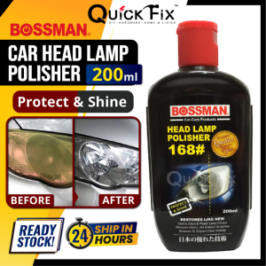 QuickFix [NEW] Car Head Lamp Polisher Clean & Polish Car-Care Cleaner Pengilat Pembersih Lampu Kereta 200ml BOSSMAN 168#