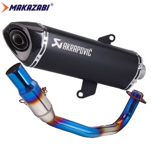 For Honda Forza 350 NSS350 ADV350 2022-2025 Motorcycle Full Exhaust System muffler pipe Escape Moto Modify slip on Front Link Pipe With Muffler Carbon fiber Forza350 nss 350 adv 350