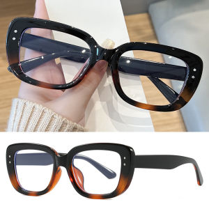 Gạo retro móng tay phụ nữ mắt mèo kính chống ánh sáng xanh nam thời trang hàng ngày đi lại vuông khung đen kính mắt