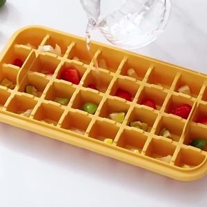 64 Grid Ice Cube Maker Mould Ice Cube Tray With Top Cover Ice Maker Bekas Ais Silikon Dulang Ais Dengan Penutup