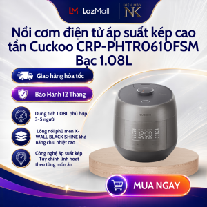 Nồi cơm điện tử áp suất kép cao tần Cuckoo CRP-PHTR0610FSM Bạc 1.08L - Phiên Bản Nội Địa Hàn Quốc