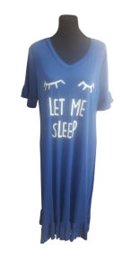 SLEEP WEAR DRESS V-NECK "Let Me Sleep" (Large Size)