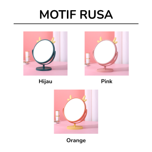 Harga Grosir - Cermin Make Up Motif Telinga Kucing Rusa & Kelinci / Standing Mirror Make Up