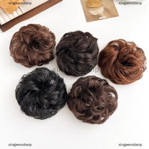 xingwendanp Synthetic Hair Bun Wig Ladies Ponytail Hair Extension Scrunchie Elastic Meatball Head Hairpieces Scrunchie Wrap Natural Realism