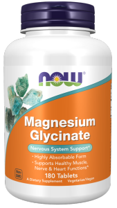 Viên magie hữu cơ Now Magnesium Glycinate 100mg dễ hấp thu hỗ trợ giấc ngủ giảm stress xây dựng cơ bắp khỏe mạnh
