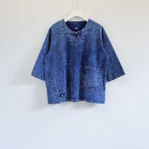 เสื้อผ้าฝ้าย เสื้อพื้นเมือง เสื้อผ้าฝ้ายแขนสามส่วน กระดุมจีน ลายทอชัด ผ้านุ่ม ใส่สบาย มีกระเป๋าเสื้อ