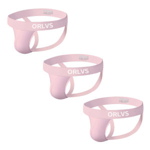 [CMENIN Official Store] ORLVS 3Pcs Cotton Plain Hip Raise Underwear Men Thong Men Jockstraps Transparent Underpants G String men Pouch Underwear OR6208