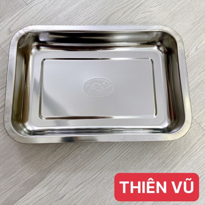Mâm inox chữ nhật sâu loại tốt, khay inox chữ nhật nhiều size - gia ...