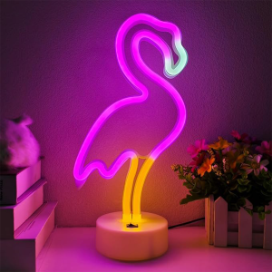 Night Light With Base Green Bedside Lamp Battery Operated For Bedroom Usb For Room Neon Modern Led Table Flamingo Cactus Cute For Kids Kids Decorative Lights Bedroom Lamps