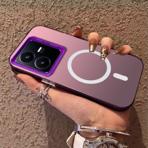 สำหรับปลอก VIVO Y22 5กรัม2022 VIVO y22s 5กรัมศัพท์กรณีฮาร์ดกรณี TPU ป้องกันเรียบกันกระแทกปกการออกแบบใหม่ความงามไร้สายแม่เหล็กที่น่าสนใจ cybswx01