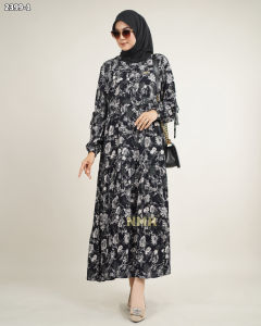 NMR Midi Dress Rayon Viscose Kerut Vol 2399-1