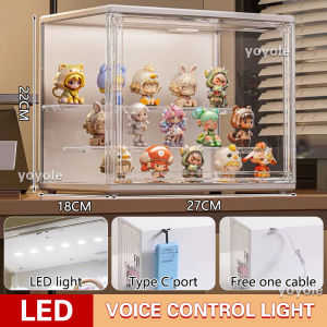 Led Popmart Display Box Acrylic Display Case With Light Labubu Display Stand Figurine Organiser