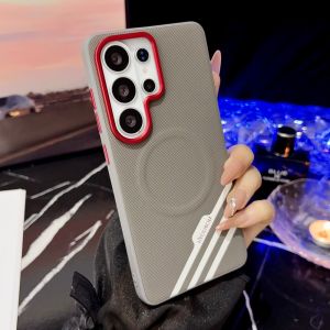 For Samsung Galaxy S26 Ultra Case Luxury Vegan Leather  MagSafe Protective Back Cover For Samsung S26 S25 Plus Shell