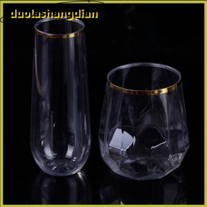 [Duola] 9 12OZ Plastic Champagne Flutes Stemless Plastic es Toasting es Drinkware For Party Wedding Birthday
